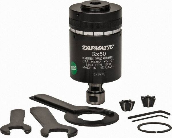 Tapmatic 87966750 Model RX50, No. 6 Min Tap Capacity, 1/2 Inch Max Mild Steel Tap Capacity, 5/8-16 Mount Tapping Head 