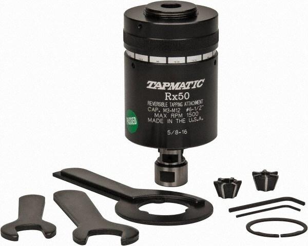 Tapmatic 87966750 Model RX50, No. 6 Min Tap Capacity, 1/2 Inch Max Mild Steel Tap Capacity, 5/8-16 Mount Tapping Head Image