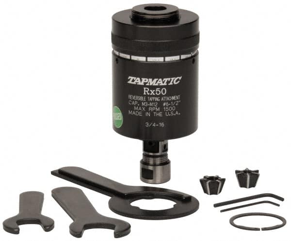 Tapmatic 87966768 Model RX50, No. 6 Min Tap Capacity, 1/2 Inch Max Mild Steel Tap Capacity, 3/4-16 Mount Tapping Head 