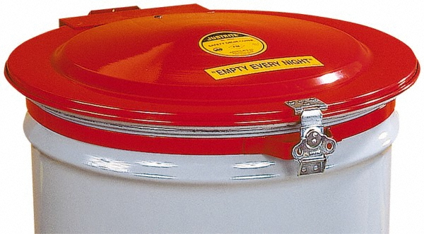 55 Gal, Steel Drum Cover - Hinged Manual-Closing Drum Cover