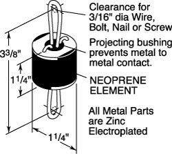 60 Lb Capacity, Vibration Control Hanger