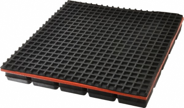 10" Long x 10" Wide x 1-1/4" Thick, Neoprene & Steel, Machinery Leveling Pad & Mat