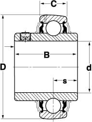 SKF YAR 214-207-2F 2-7/16" ID x 4.9213" OD, 10,500 Lb Dynamic Capacity, Insert Bearing Insert Bearing Image