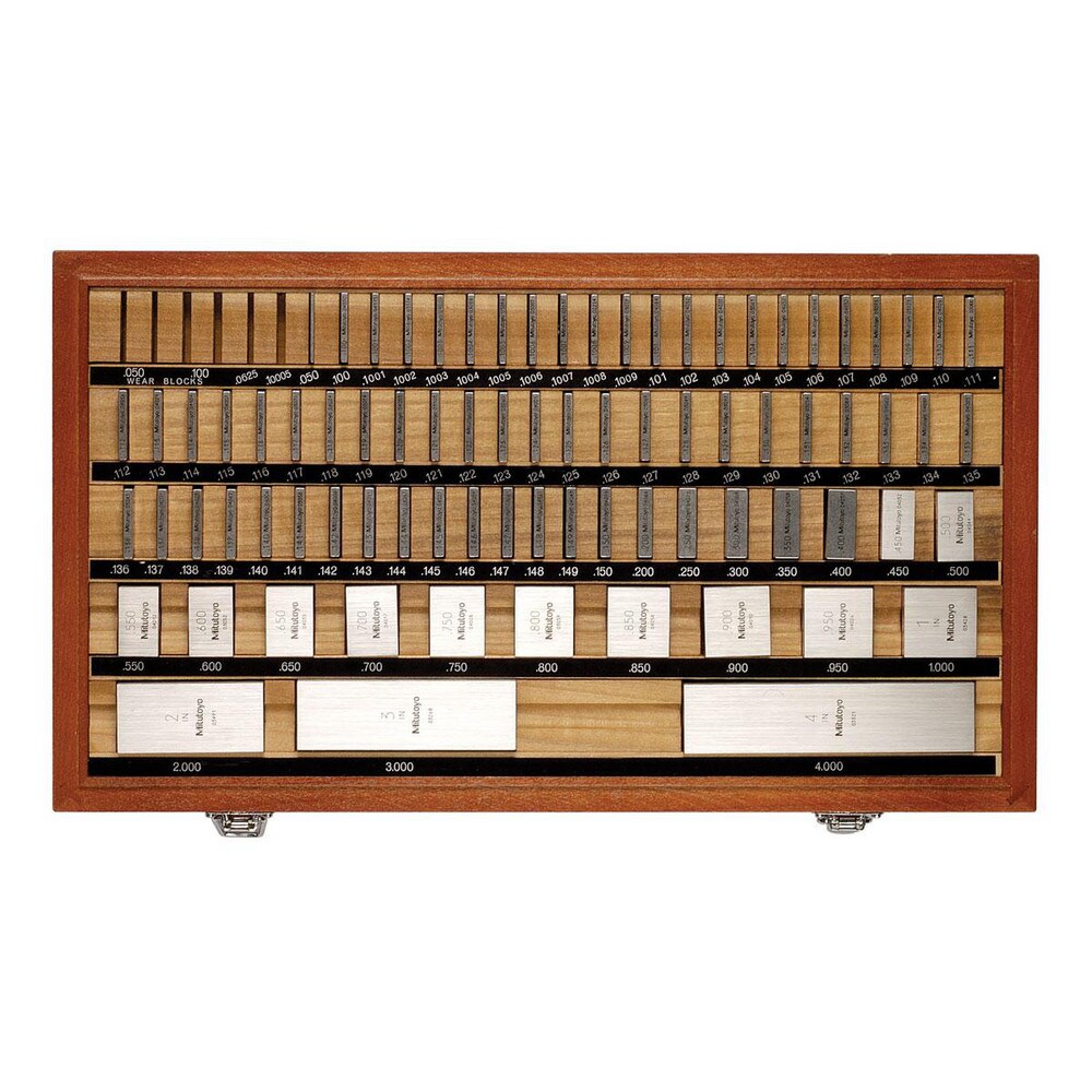 Gage Block Set: 0.05 to 4'' Range, 36 Pc, Ceramic