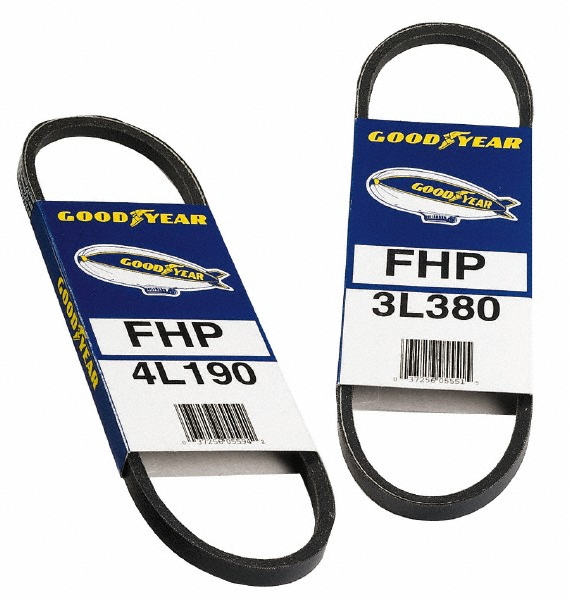 Cogged V-Belt: Section 3L, 53.0000" Outside Length - High-Traction Rubber, Fractional HP, 3L530