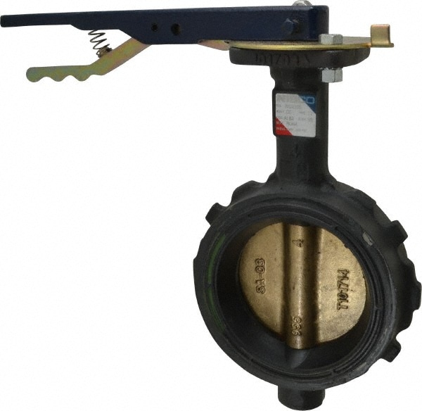 NIBCO NLH150H Manual Wafer Butterfly Valve: 4" Pipe, Lever Handle Image