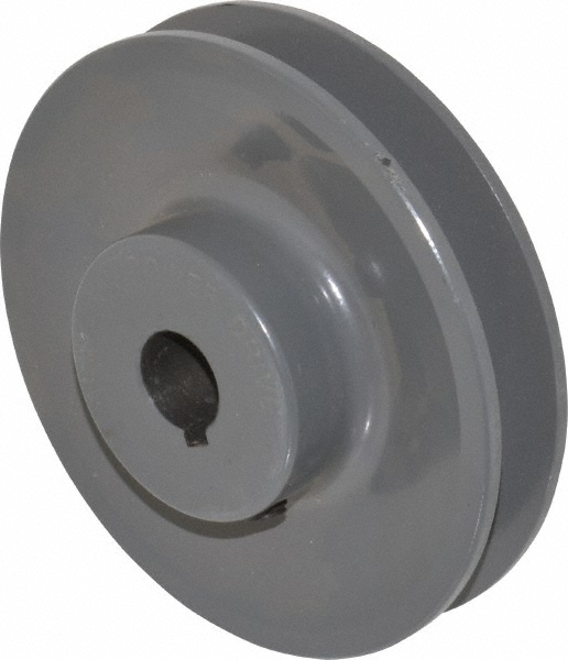 5/8" Bore Dia, 3.95" OD, Finished Bore Single Groove Sheave - 3/4" Wide, Cast Iron