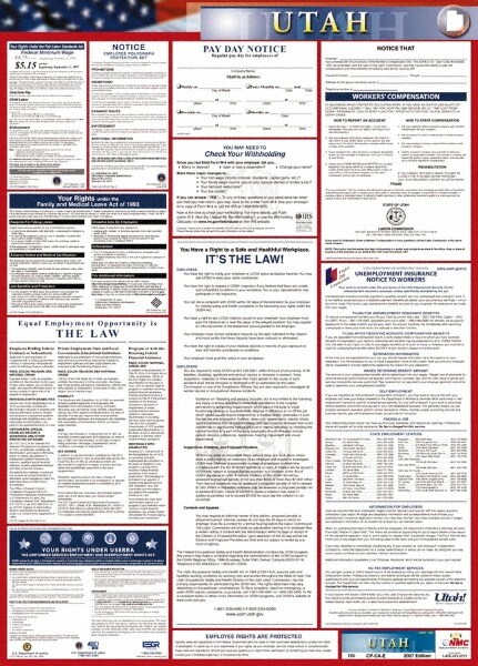 24" Wide x 40" High Laminated Paper Labor Law Information Poster