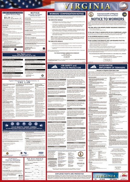 24" Wide x 40" High Laminated Paper Labor Law Information Poster