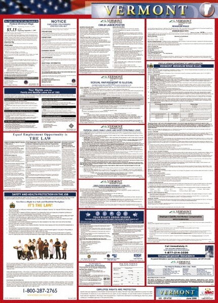 24" Wide x 40" High Laminated Paper Labor Law Information Poster