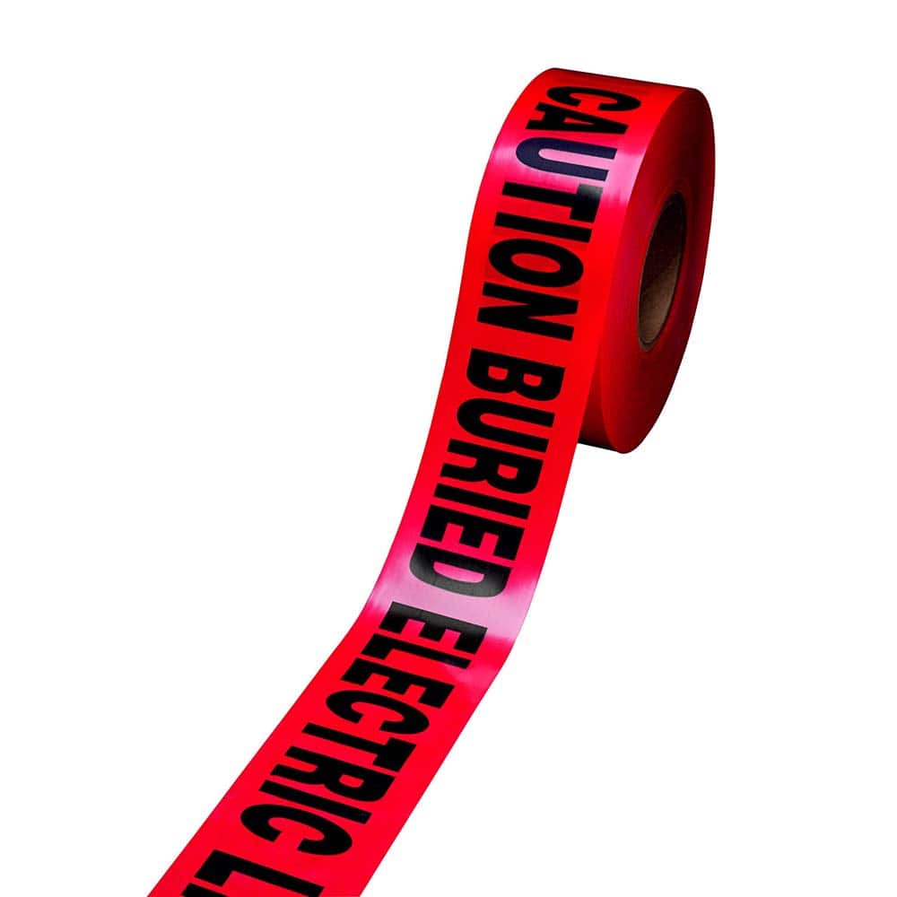 Underground Utility Marking Tape; APWA Color Meaning: Electric Power Lines, Cables, Conduit & Lighting Cables ; Roll Width: 3 ; Thickness: 4