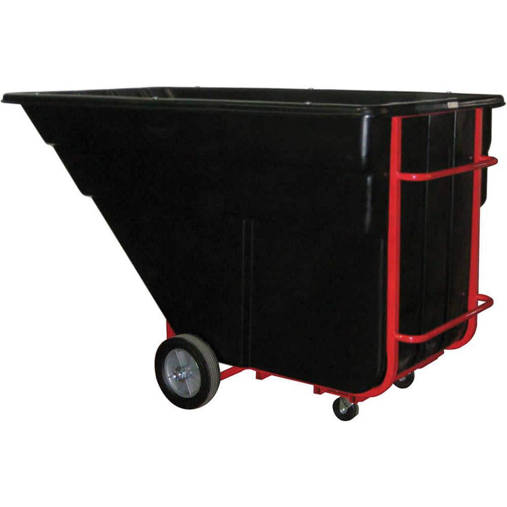 Rubbermaid FG102500BLA Polyethylene Basket Truck: 1-1/2 cu yd, 1,200 lb Capacity 