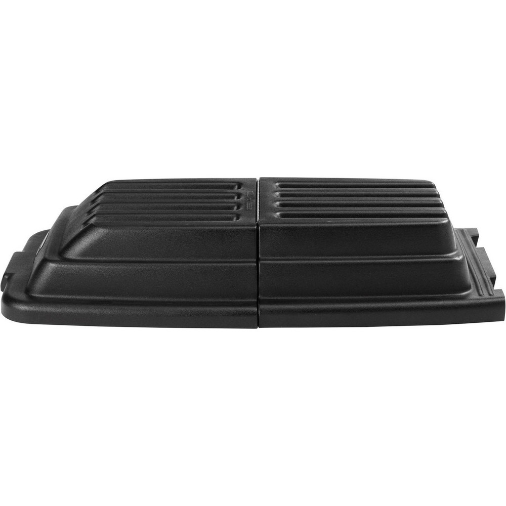 52" Long x 27-7/8" Wide x 9" High, Black Plastic Hinged Lid - Use with Dome Lid Fits 1/2 Cu. Yd.