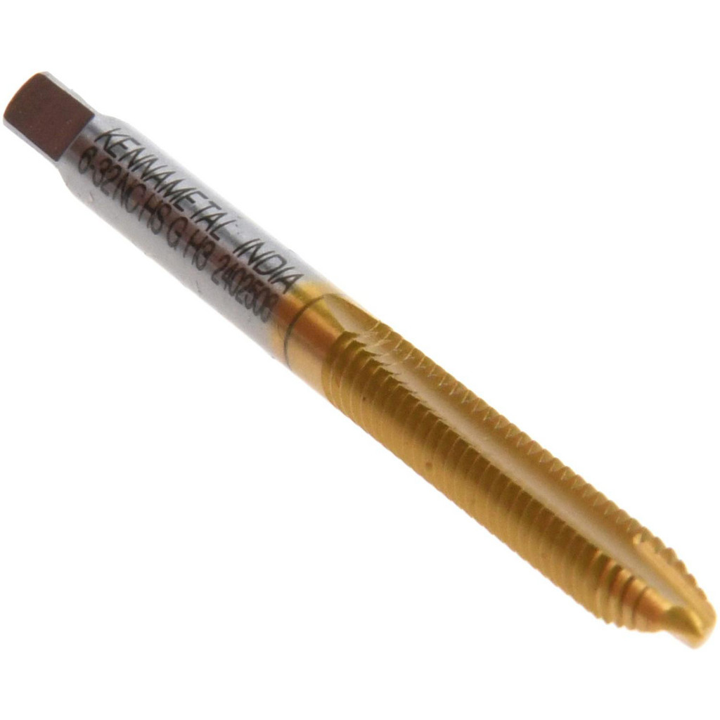 Photos - Tap / Die Kennametal Spiral Point Tap: #6-32 UNC, 2 Flutes, Plug Chamfer, 2B Class of Fit, HSS, TiN Coated - 0.6880" Thread Length, 2.