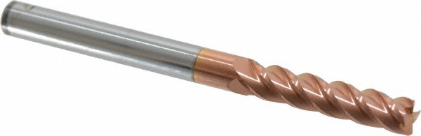 12183006 Corner Radius End Mill: 1/4" Dia, 1-1/8" LOC, 0.01" Radius, 4 Flutes, Solid Carbide  