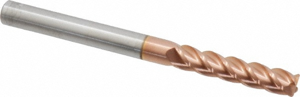 12183009 Corner Radius End Mill: 1/4" Dia, 1-1/8" LOC, 0.03" Radius, 4 Flutes, Solid Carbide  