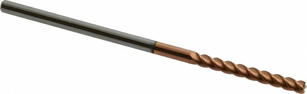 Accupro 12183194 Corner Radius End Mill: 1/8" Dia, 1" LOC, 0.015" Radius, 4 Flutes, Solid Carbide Image
