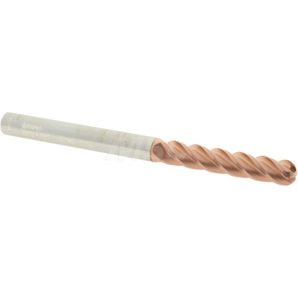 12183260 Corner Radius End Mill: 5/16" Dia, 1-5/8" LOC, 1/8" Radius, 4 Flutes, Solid Carbide  