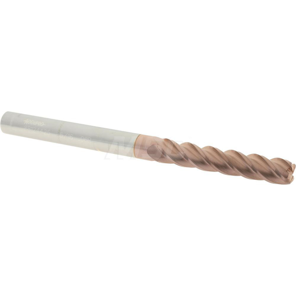 12183265 Corner Radius End Mill: 5/16" Dia, 1-5/8" LOC, 0.06" Radius, 4 Flutes, Solid Carbide  