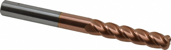 12183287 Corner Radius End Mill: 3/8" Dia, 1-3/4" LOC, 1/8" Radius, 4 Flutes, Solid Carbide  