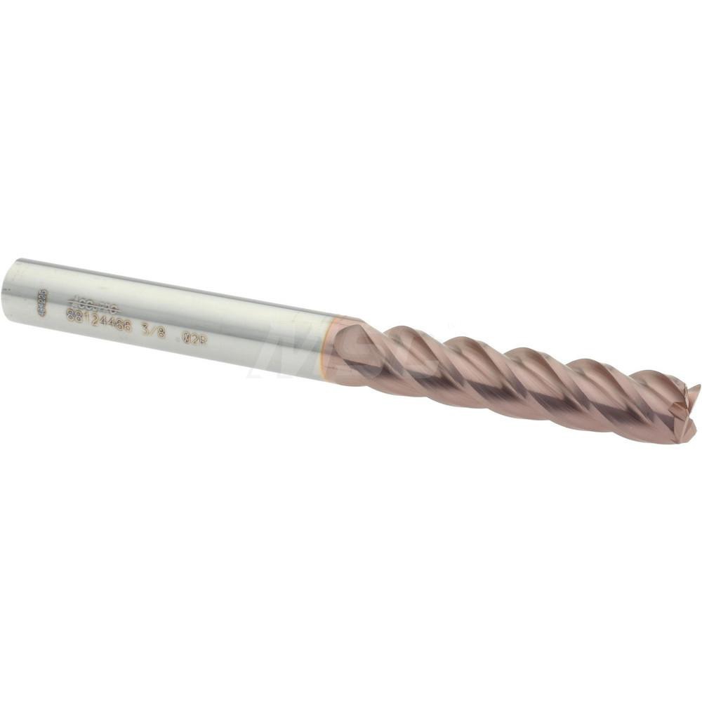 12183289 Corner Radius End Mill: 3/8" Dia, 1-3/4" LOC, 0.02" Radius, 4 Flutes, Solid Carbide  