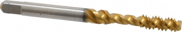 Kennametal 4130411 Spiral Flute Tap: #10-24, UNC, 3 Flute, Bottoming, 2B & 3B Class of Fit, Vanadium High Speed Steel, TiN Finish Image