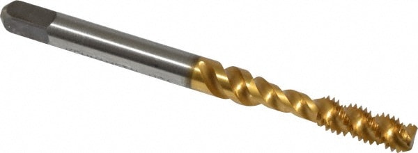 Kennametal 4130394 Spiral Flute Tap: #10-32, UNF, 3 Flute, Bottoming, 2B Class of Fit, Vanadium High Speed Steel, TiN Finish Image