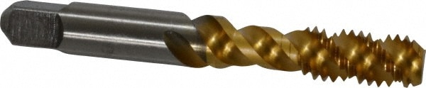 Kennametal 4131019 Spiral Flute Tap: 3/8-16, UNC, 3 Flute, Bottoming, 3B Class of Fit, Vanadium High Speed Steel, TiN Finish Image