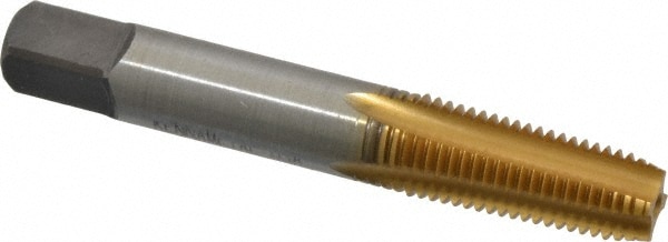 Kennametal 1545228 Standard Pipe Tap: 1/16-27, NPT, 4 Flutes, High Speed Steel, TiN Finish Image