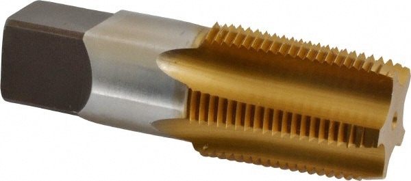 Kennametal 1545250 Standard Pipe Tap: 1 - 11-1/2, NPT, 5 Flutes, High Speed Steel, TiN Finish Image