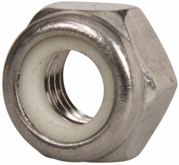 Value Collection MANL0025CP Hex Lock Nut: Insert, Nylon Insert, Grade 18-8 & A2 Stainless Steel, Uncoated Image