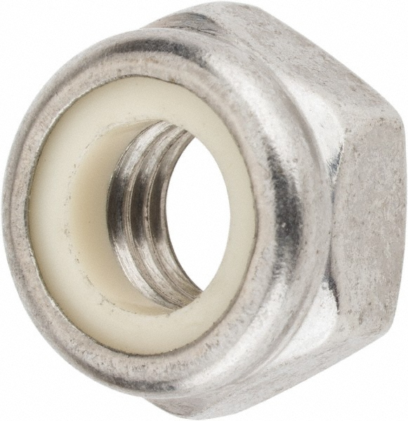 Value Collection MANL010CP Hex Lock Nut: Nylon Insert, Nylon Insert, Grade 18-8 & A2 Stainless Steel, Uncoated Image