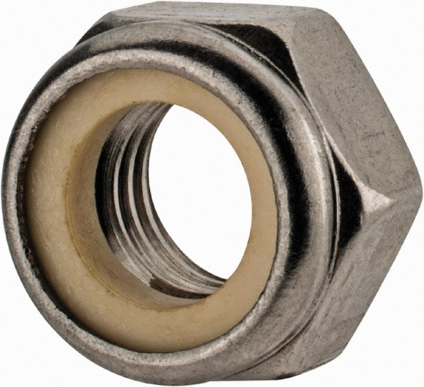Value Collection MANL012CP Hex Lock Nut: Insert, Nylon Insert, Grade 18-8 & A2 Stainless Steel, Uncoated Image