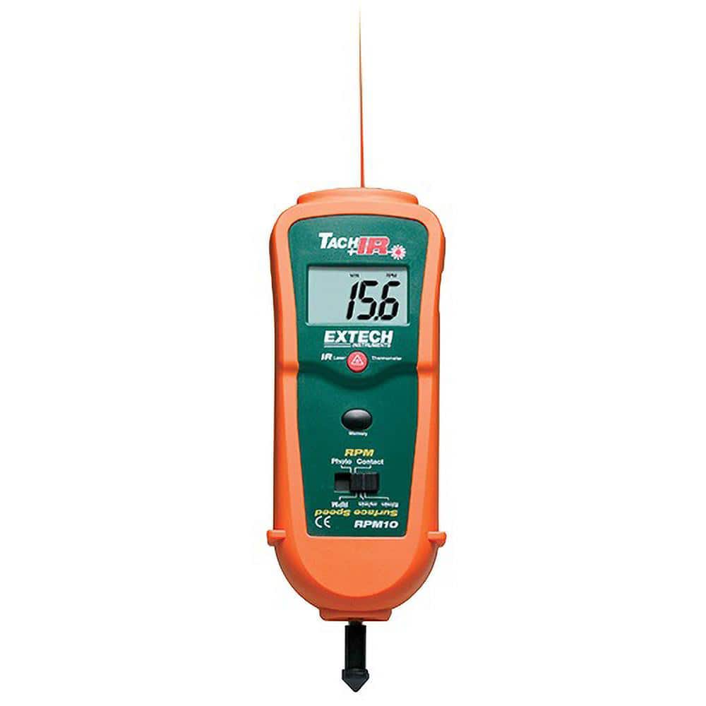 Tachometers; Accuracy: 0.0500% ; Minimum Measurement: 0.5 (Contact) RPM; 10 RPM ; Maximum Measurement: 20000 (Contact) RPM; 99999 RPM ; Maximum Resolution: 0.1000 RPM ; Meter Width (mm): 66.00 ; Batteries Included: Yes