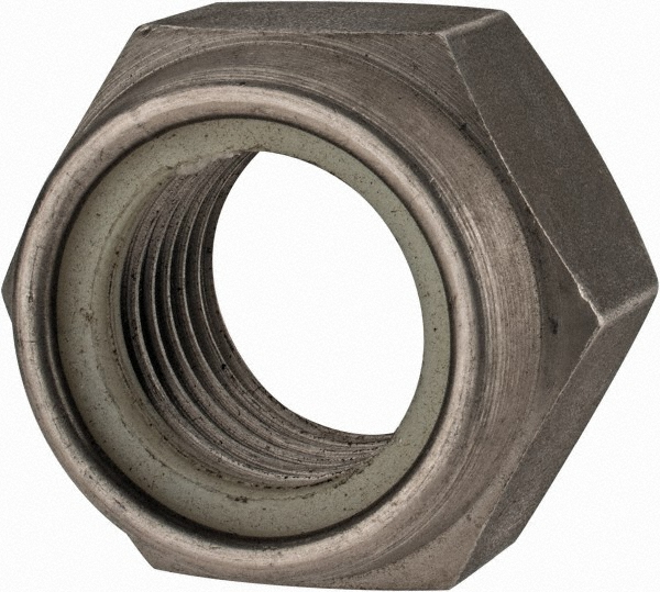 Value Collection MANL027CP Hex Lock Nut: Nylon Insert, Nylon Insert, Grade 316 & A4 Stainless Steel, Uncoated Image