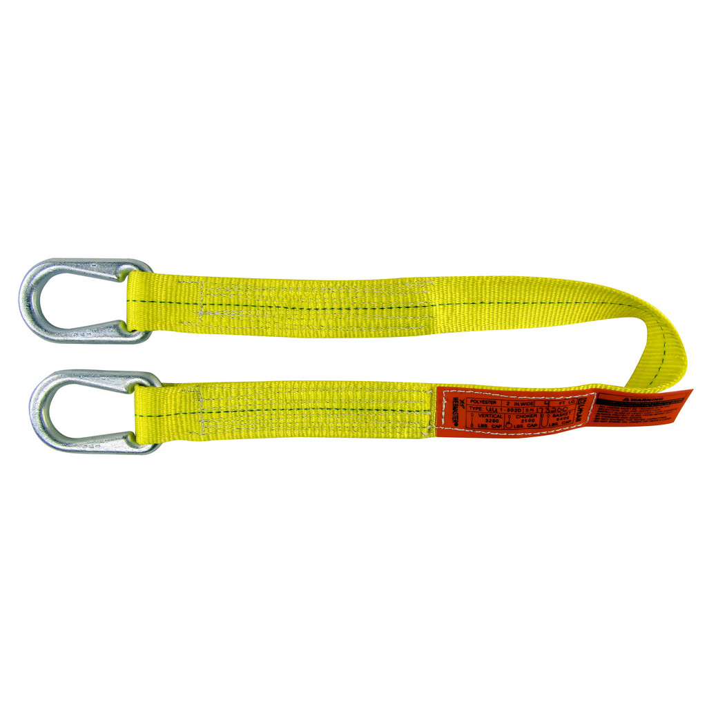 Lift-All | Webmaster Universal Link, Type U Web Sling: 10' Long, 2" Wide, 3200 lb Vertical Capacity, Polyester - 2500 lb Choker Capacity, 6400 lb