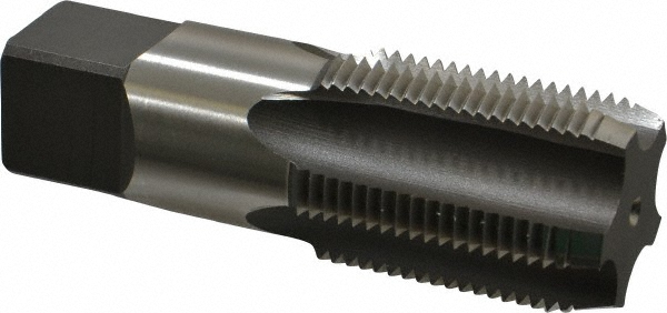Kennametal 4130664 Standard Pipe Tap: 1 - 11-1/2, NPS, 5 Flutes, High Speed Steel, Bright/Uncoated Image