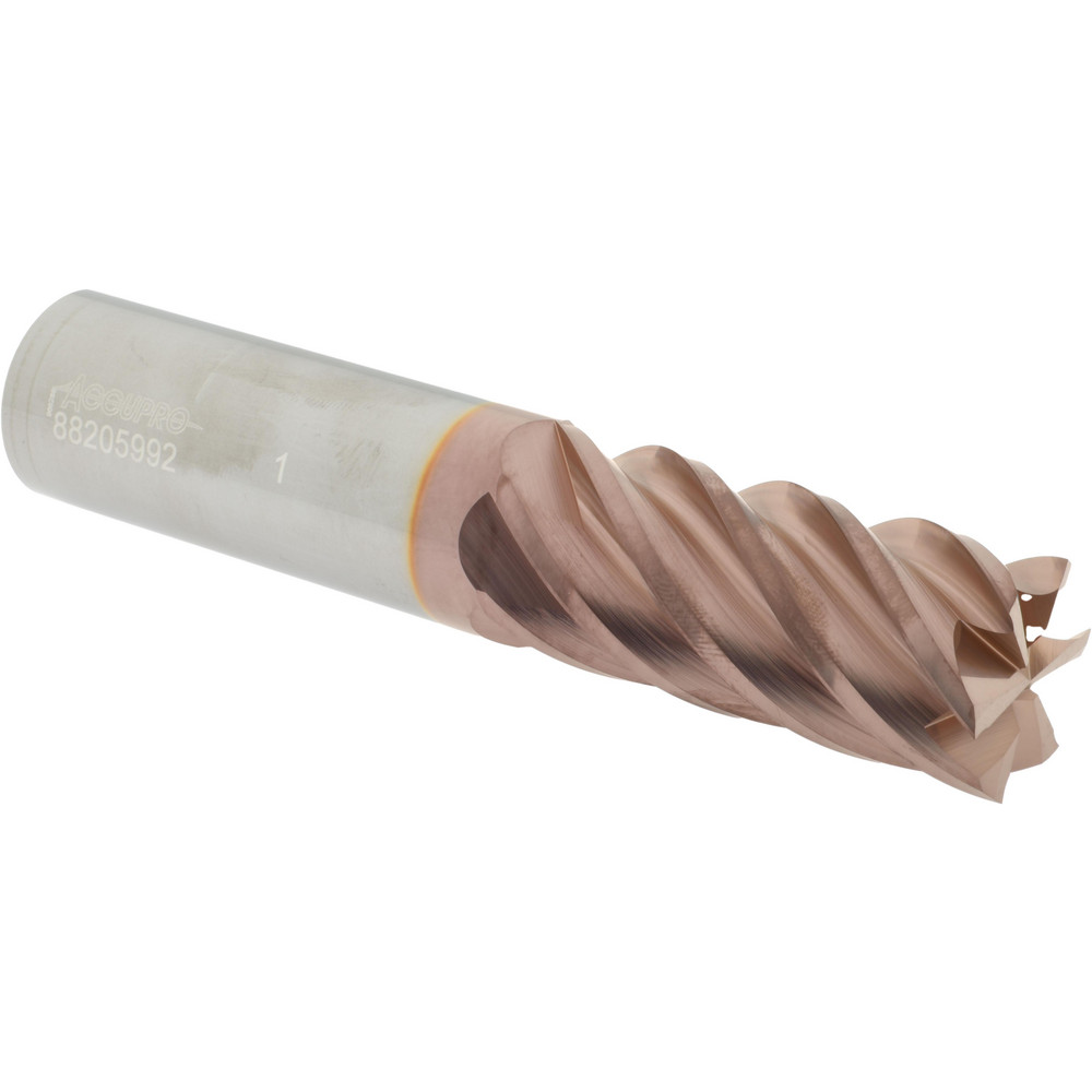 Accupro 12183873 Square End Mill: 1 Dia, 2-1/4 LOC, 1 Shank Dia, 5 OAL, 6 Flutes, Solid Carbide Image