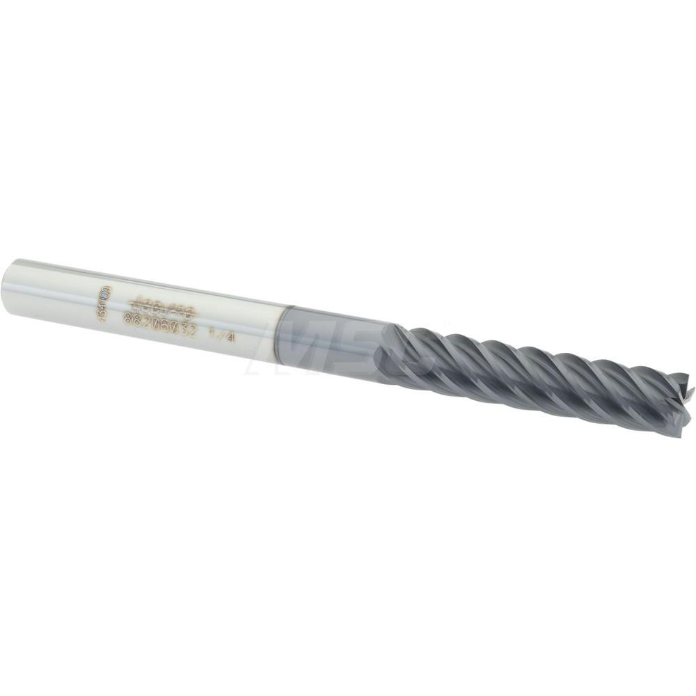 12183877 Square End Mill: 1/4 Dia, 1-1/8 LOC, 1/4 Shank Dia, 3 OAL, 6 Flutes, Solid Carbide  