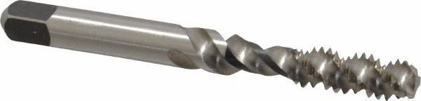 Spiral Flute Tap: 1/4-20, UNC, 3 Flute, Bottoming Chamfer, 3B Class of Fit, Cobalt, Straw Finish - 0.6250" Thread Length, 2.5000" OAL, Right Hand Flute, Right Hand Thread, H3