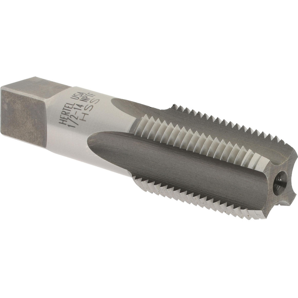 Hertel R127553-S Standard Pipe Tap: 1/2-14, NPTF, 4 Flutes, High Speed Steel, Bright/Uncoated Image
