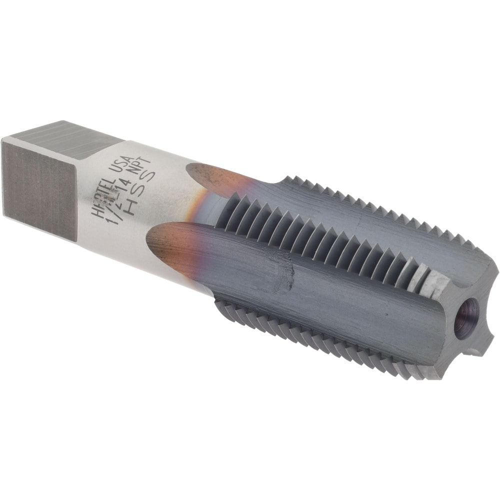 Hertel R127530C-S Standard Pipe Tap: 1/2-14, NPT, 4 Flutes, High Speed Steel, TiCN Finish Image