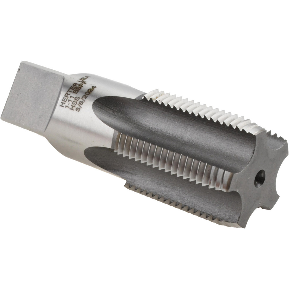 British Standard Pipe Tap: 1-11 BSPP, Plug Chamfer, 5 Flute - HSS, Bright/Uncoated Finish