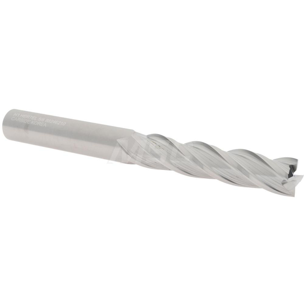 Hertel 750095 Square End Mill: 5/8 Dia, 3 LOC, 5/8 Shank Dia, 6 OAL, 4 Flutes, Solid Carbide Image