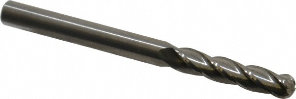 Hertel E5060016 Ball End Mill: 0.25" Dia, 1.125" LOC, 4 Flute, Solid Carbide Image