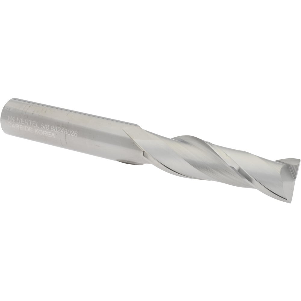 Hertel 750120 Square End Mill: 5/8 Dia, 2-1/4 LOC, 5/8 Shank Dia, 5 OAL, 2 Flutes, Solid Carbide Image