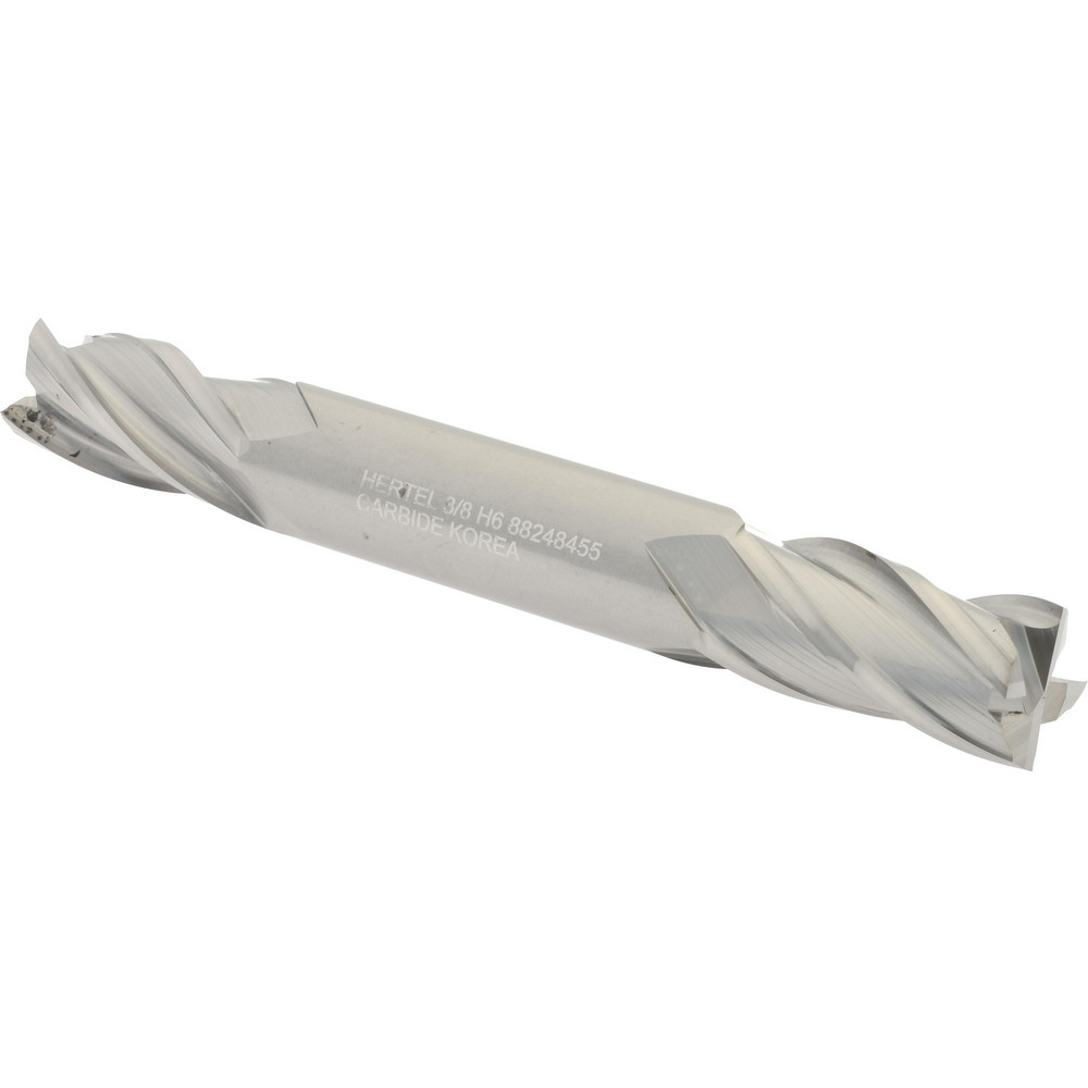 Hertel Square End Mill 3/8" Dia, 3/4" LOC, 4 Flute, Solid Carbide