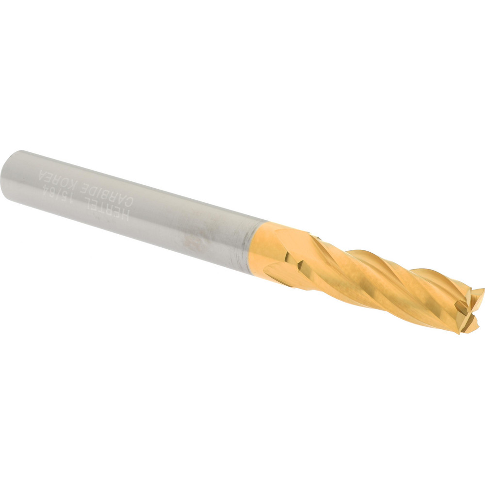 Hertel 750685 Square End Mill: 15/64 Dia, 3/4 LOC, 1/4 Shank Dia, 2-1/2 OAL, 4 Flutes, Solid Carbide Image