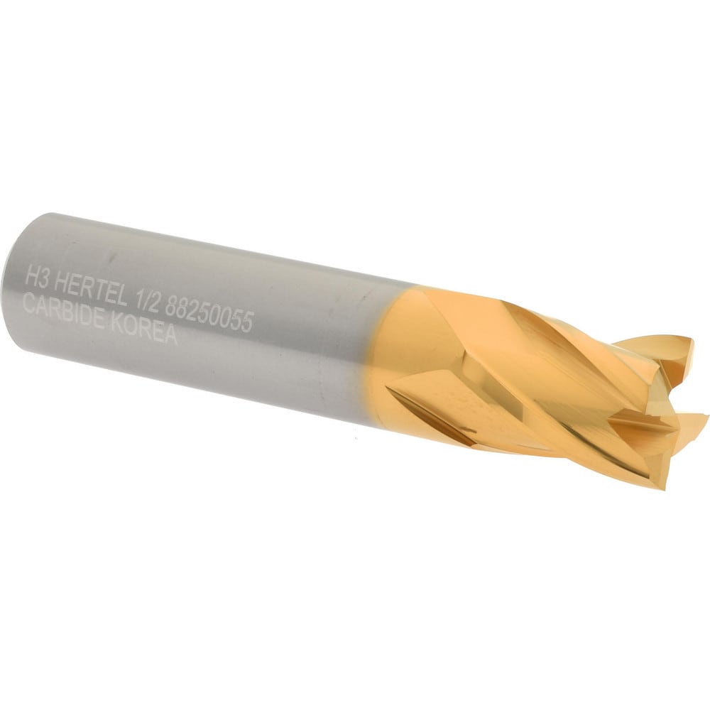 Hertel 750330 Square End Mill: 1/2 Dia, 5/8 LOC, 1/2 Shank Dia, 2-1/2 OAL, 4 Flutes, Solid Carbide Image