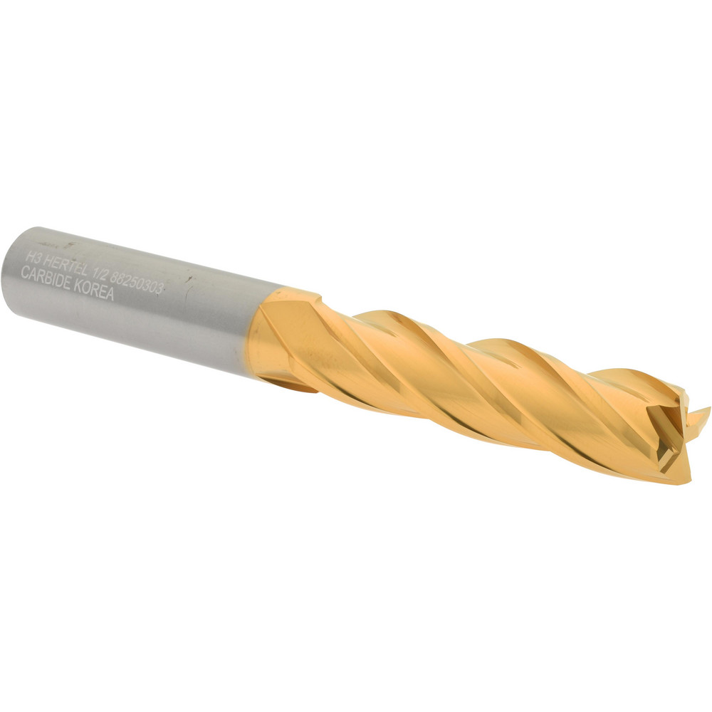 Hertel 750255 Square End Mill: 1/2 Dia, 2 LOC, 1/2 Shank Dia, 4 OAL, 4 Flutes, Solid Carbide Image
